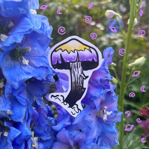 non-binary pride mushroom sticker!