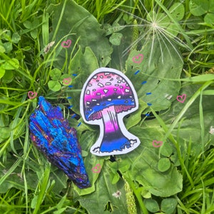 genderfluid pride mushroom sticker!
