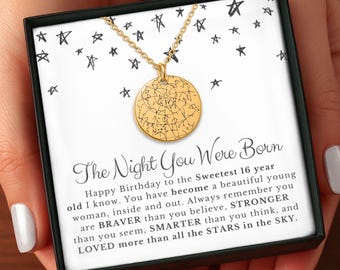 16th Birthday gift | Custom Star Map Personalised Birthday gift | Daughter birthday gift | Sweet 16 Gift | Granddaughter gift | Niece Gift