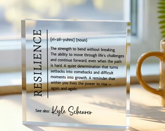 Resilience Gift Custom Name Acrylic Block