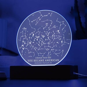 New American Custom Star Map By Date Citizenship Oath Gift American Citizenship Gift | Us Citizen Gift | Immigrant Gift | Dual Citizenship