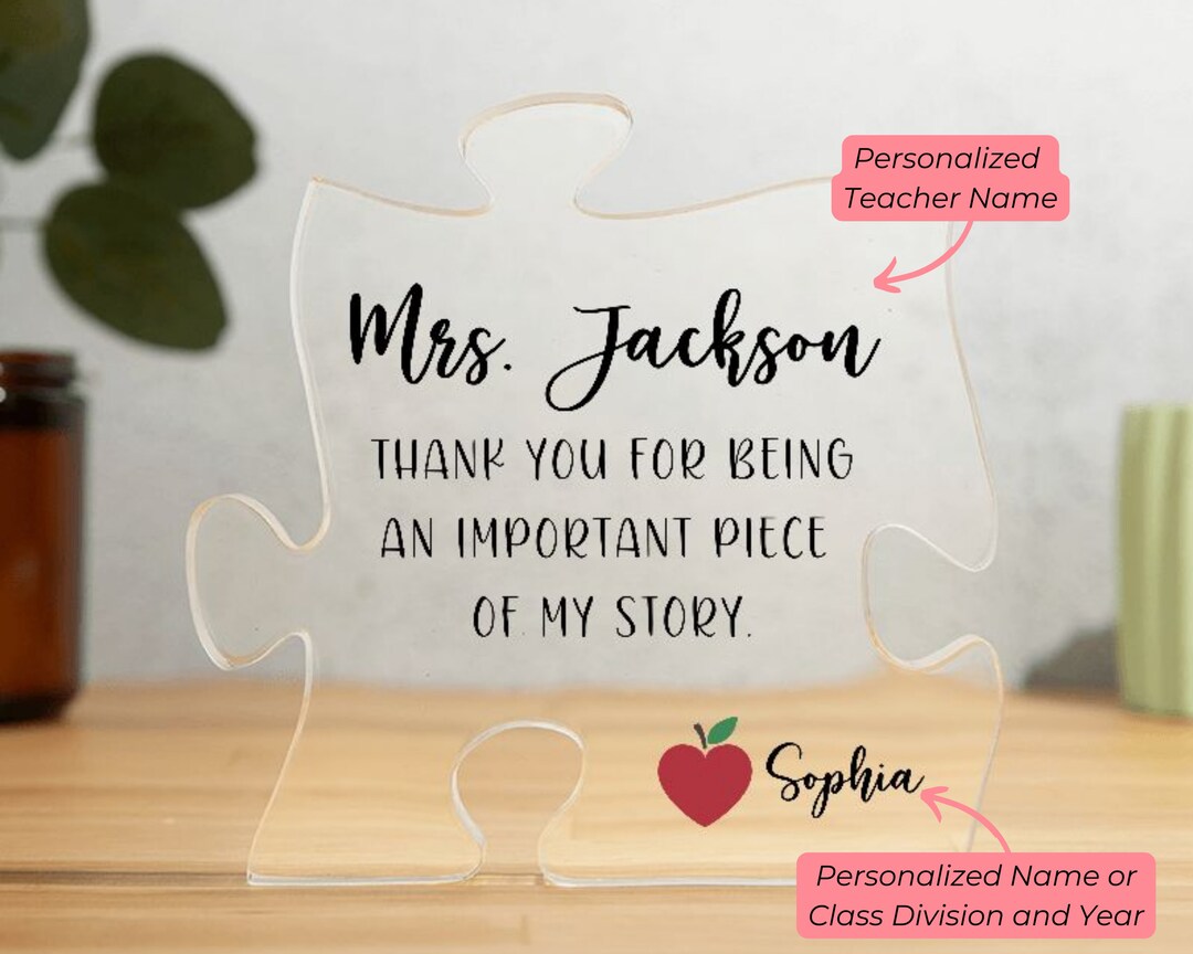 Thank You for Being Part of My Story Custom Teacher Gift, Teacher ...