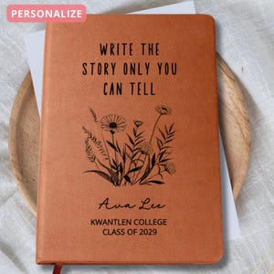 Personalized College Graduation Hardcover Journal, Gift for Students Custom Personalized Journal With Name and School Back to College Gift