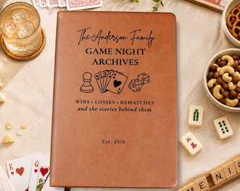 Personalized Family Game Night Journal, Custom Family Score Book, Board Game Gift