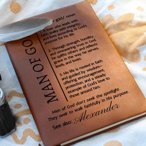 Personalized Christian Journal for Dad Faith Based Gift for Men Bible Study Notebook Pastor Gift Man of God Journal Father's Day Gift immagine 9