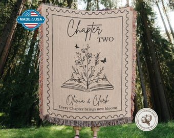 Custom Cotton Blanket Wedding Anniversary Gift for Husband, Wife or Couples Gift