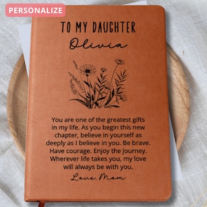 Personalized Daughter Journal New Chapter Gift from Mom or Dad Back to College Notebook Birthday Gift Graduation Keepsake Custom Name Diary bild 1
