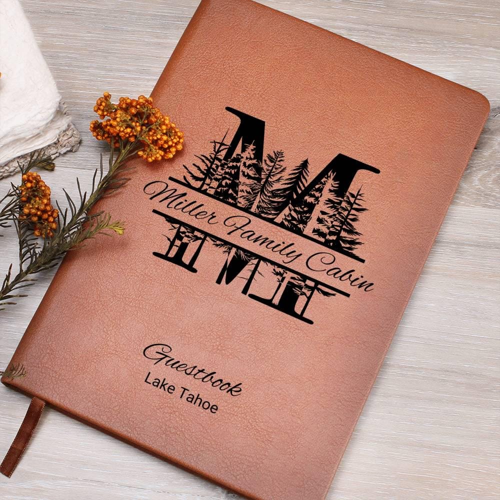 Personalized Family Vacation Guest Book - Custom Map Outline | Beach House & Rental Property Memory Book
