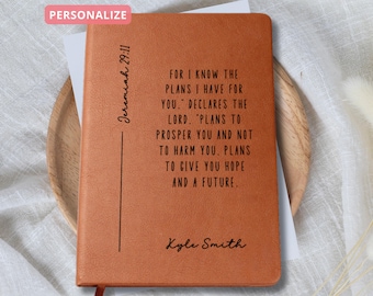 Custom Bible Verse Journal, Personalized Name Christian Notebook, Bible Study, Devotional Journals, Prayer Book, Scripture Faith Gifts Mom
