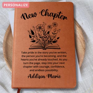 New Chapter Journal Gift for Her – Graduation Gift, New Job Gift, Moving Away Gift for Women, Personalized Notebook for Friend Best Friend