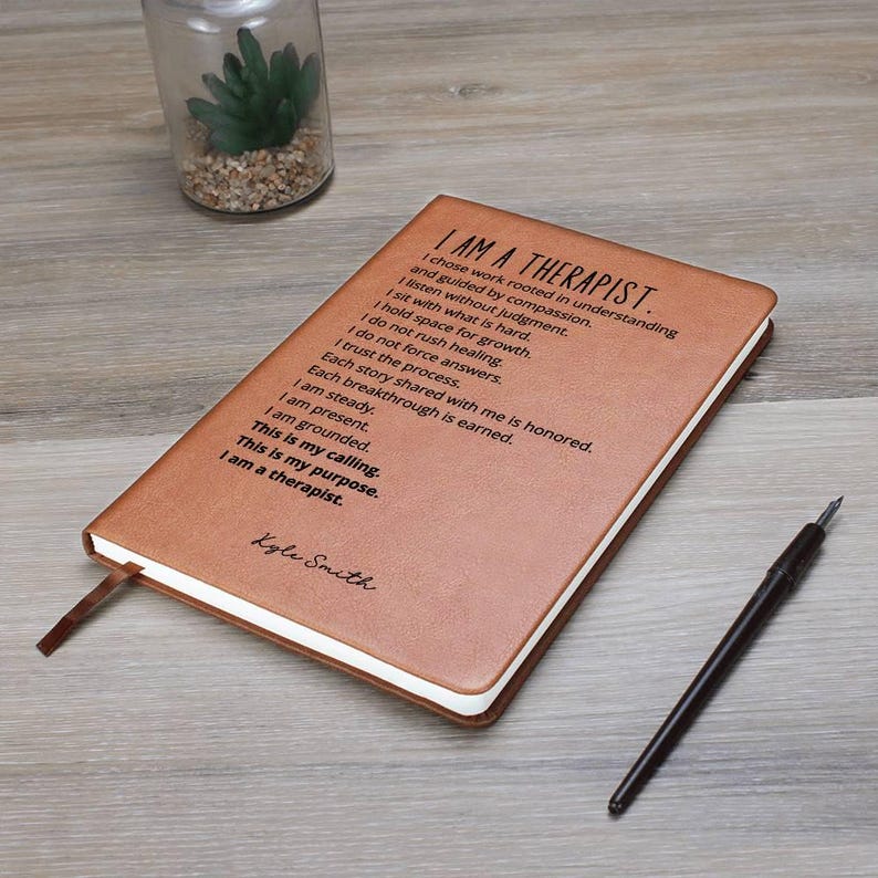 Personalized Therapist Journal Gift, Mental Health Counselor Affirmation Notebook for Office image 7