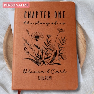 Chapter 1 Personalised Couple&#39;s Journal - Couple&#39;s Memory Book - Relationship Journal Custom First Anniversary Paper Gift for Husband Wife