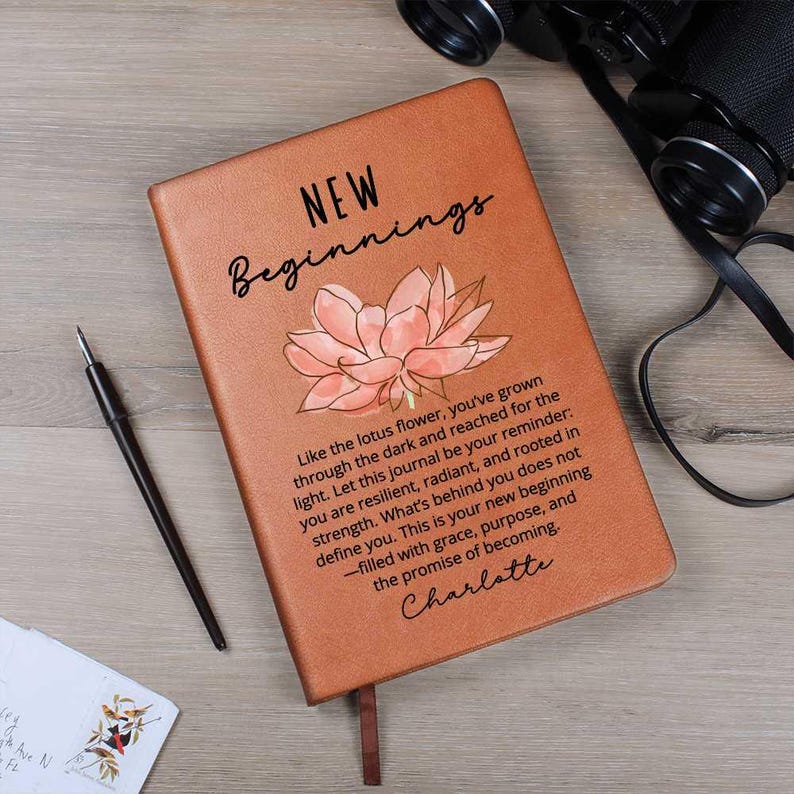 Lotus Flower New Beginnings Custom Journal Meaningful Divorce Break Up Strength Gift New Job Gift for Her Moving Gift, Clean Slate