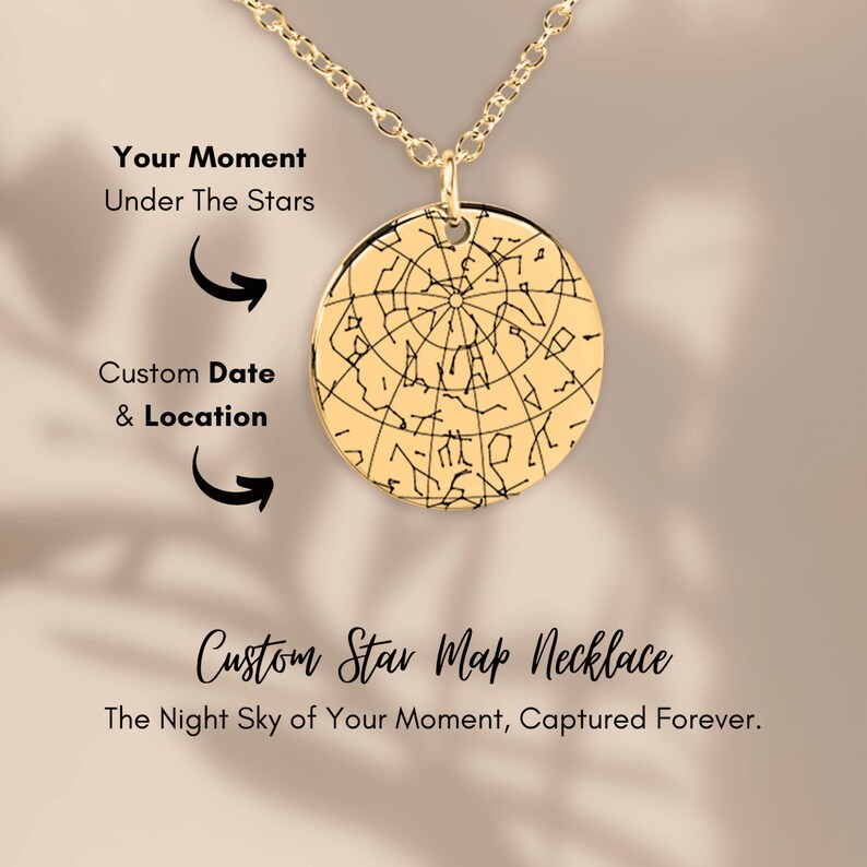13th Birthday Star Map Necklace, Personalized 13th Birthday Gift for Her, The Day You Were Born Keepsake, Gift for Daughter or Granddaughter image 2