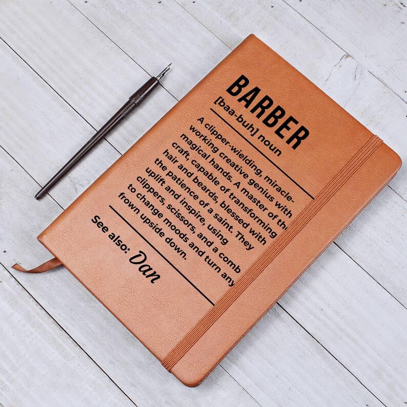 Personalized Barber Notebook Custom Name Barber Gift, Hairdresser Gift