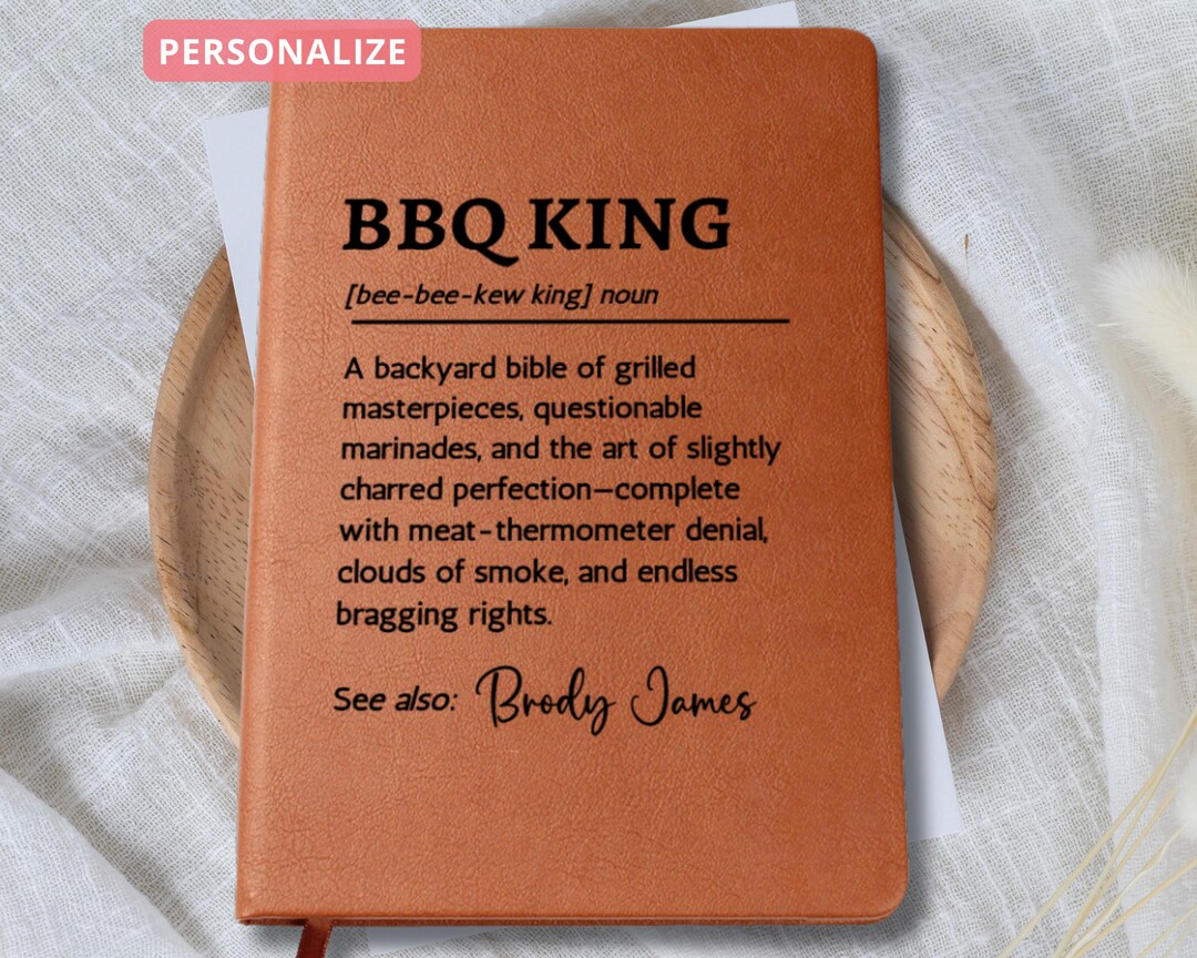 Personalized BBQ King Journal | Custom Name Grill Recipe Notebook, Gift ...
