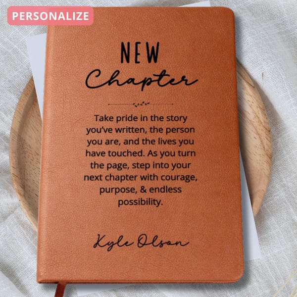 New Chapter Custom Going Away Gift for Coworker Graduation Gift Personalized Gift for Boss Leaving New Job Gift, Retirement Farewell Present