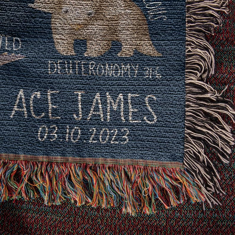 Personalized Bible Verse Blanket Encouragement Gift for Son, Grandson