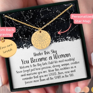Eerste periode aangepaste sterrenkaart op datum ketting periode geschenkdoos, periode kit tienermeisje zelfzorgdoos cadeau moeder dochter cadeau tienerdochter
