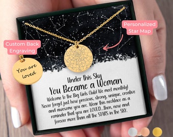 First Period Custom Star Map By Date Necklace Period Gift Box, Period Kit Teen Girl Self Care Box Mother Daughter Gift Teen Daughter Gifts