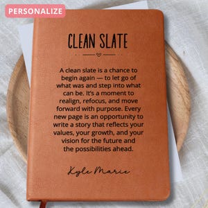 Clean Slate Personalized Journal New Beginnings Gift Breakup or Divorce Gift New Job Notebook Motivational Gift for Him or Her Encouragement