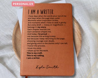 I Am a Writer Personalized Journal – Custom Name Author Notebook for Creative Writing