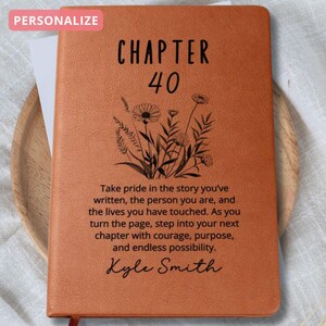 Forty Birthday Gift Best Friend Personalized Name Journal Gift for Her Bookish 40th Birthday Gift For Book Lovers, Fortieth One More Chapter