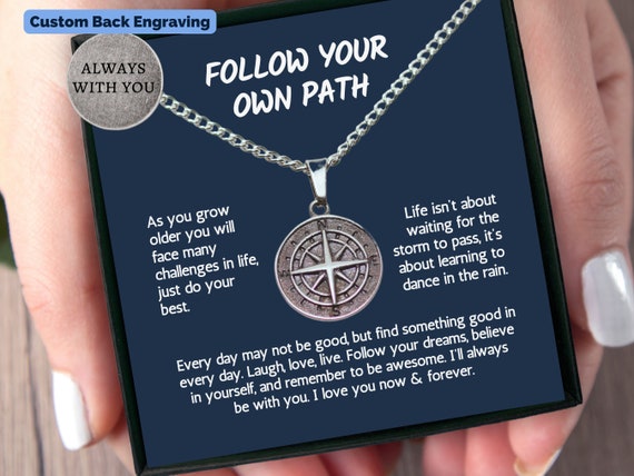 Personalized Compass Pendant Sentimental Gifts for Him Christmas