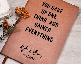 Sober Encouragement Journal I Personalized Date Sobriety Gift Custom Name Notebook for Women or Men, Addiction Recovery, Health Awareness