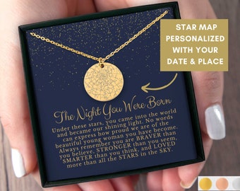 Star Map Personalized Birthday-18th Birthday Gift For Daughter, Personalised 18th Birthday Girl Gift from Parents, 18th Custom Gift Idea