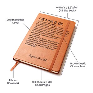 Man of God Christian Journal Personalized Joshua 1:9 Gift
