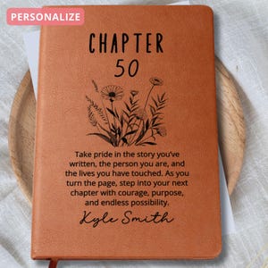 50th Birthday Gift Turning Fifty Notebook, 50 Years Old Gift for Her or Him, 50th Birthday Gift for Sister Aunt Bestie Coworker Name Journal