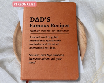 Custom Blank Recipe Book | BBQ Gift for Dad