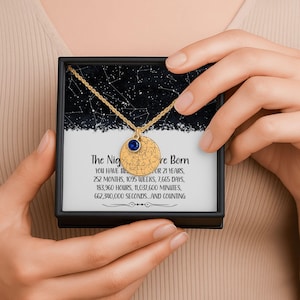 21st Birthday Gift for Her Custom Star Map By Date Birthstone Necklace, 21 Birthday Gift For Her, Personalized Gift 21St Birthday Gift Box image 11