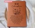 Personalized New Chapter Journal | Custom Name Vegan Leather Notebook | Retirement Divorce Sobriety Recovery New Beginnings Gift Xmas Gifts