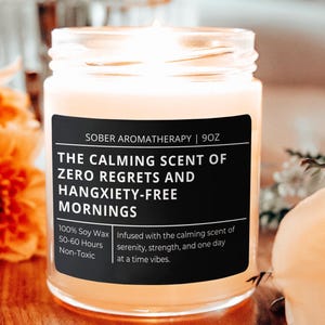 Soberheid aanmoedigingscadeau, sobere zelfzorg meditatie kaars, sobere cadeaus voor hem of haar Sobere Home Decor Sobere verjaardag vrouwen mannen