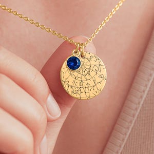 21st Birthday Gift for Her Custom Star Map By Date Birthstone Necklace, 21 Birthday Gift For Her, Personalized Gift 21St Birthday Gift Box image 2