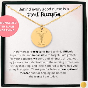 Personalized Nurse Preceptor Thank You Gift, Preceptor Gifts, Appreciation, Instructor, Mentor, Clinical Instructor, Teacher Gift Necklace