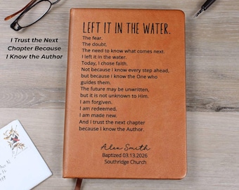 I Left It in the Water Journal | Personalized Baptism Gift | Christian Gift for New Believer | Faith Keepsake | Baptism Journal