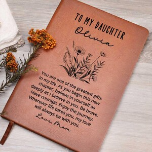 Personalized Daughter Journal • Vegan Leather New Chapter Gift • Back to College Notebook • Graduation Keepsake • Custom Name Diary