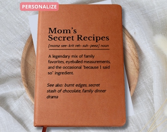 Personalized Recipe Book Blank Custom Cookbook Binder Mothers Day Gift, Funny Gift for Mom, Wife Personalised Recipe Organiser