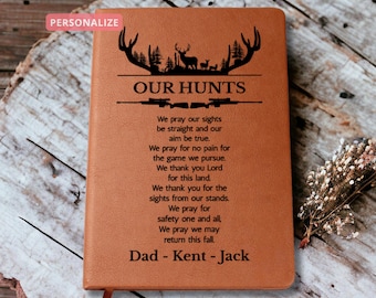 Personalized Family Hunting Journal | Hunter's Prayer Custom Name Hunting Log Gift for Hunters Dad, Grandpa, Son, Brother, Uncle