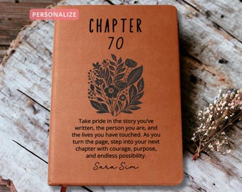 Chapter 70 Journal Personalized 70th Birthday gift for her, Notebook for turning 70, Milestone journal for best friend Sister Grandma