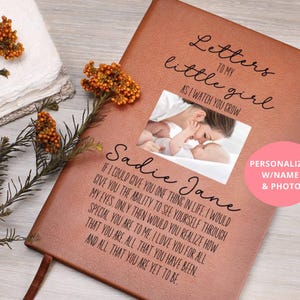 Letters to My Little Girl Boy Personalized Vegan Leather Journal Baby Shower Gift New Mom Gift Custom Son Daughter Journal with Photo Upload