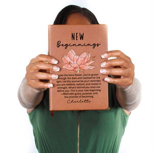 Lotus Flower New Beginnings Custom Journal Meaningful Divorce Break Up Strength Gift New Job Gift for Her Moving Gift, Clean Slate