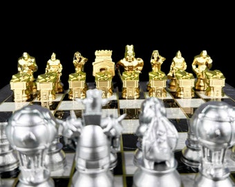 Clash Of War Chess Set with Customized Coc Chessboard | Limited Edition Collectible - 14 X 14 Inch Special Chessboard