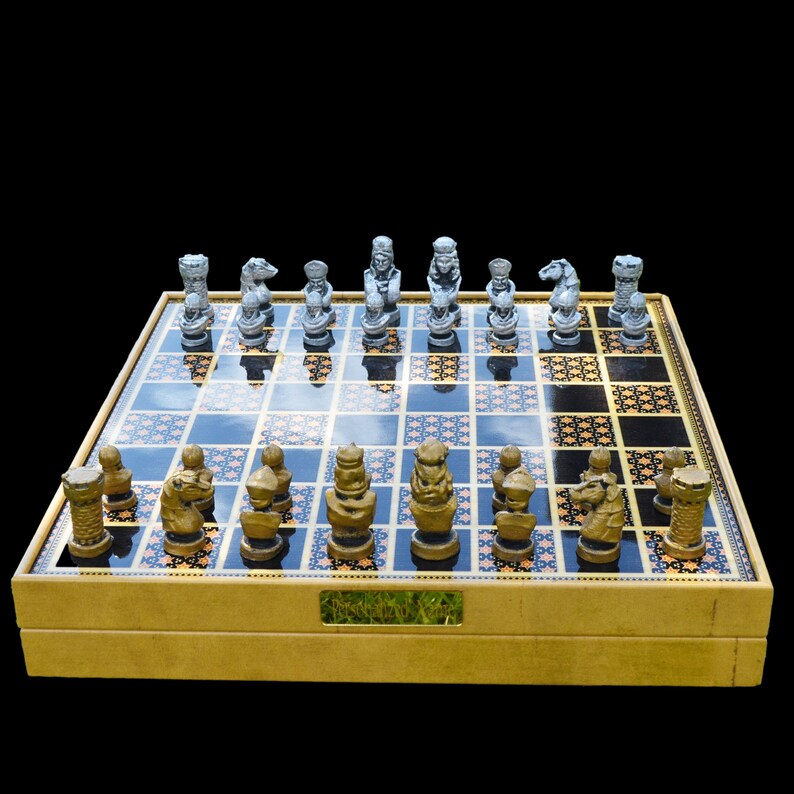 Rome Caesar Metal Chess Set: Personalized Luxury Board With Storage (14 ...