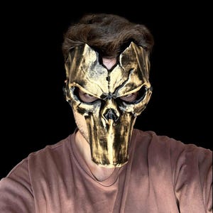 Handmade Scary Skull Mask: Halloween Cosplay Mask, Color Option