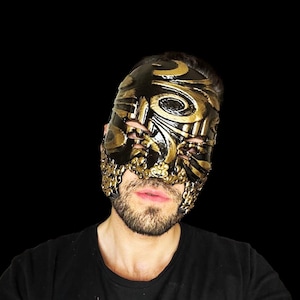 Mystic Essence Masquerade Mask Handmade Pattern Full Face Helmet Embroidered Mask Character Mask | Color Option
