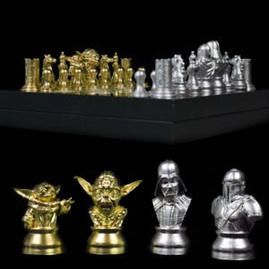 Jeu d&#39;échecs Star W avec échiquier Jeu d&#39;échecs Dark Vador | Jeu d&#39;échecs personnalisable - Échiquier spécial 14 x 14 pouces